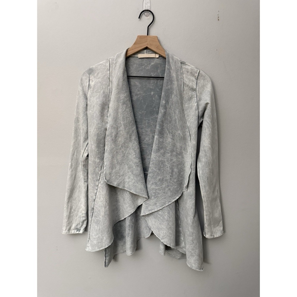Testimony Los Angeles Cardigan Sweatshirt Gray Acid Wash French Terry Size XS